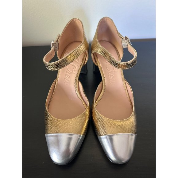 Millie ankle-strap heels in snake-embossed Italian leather Item BM688, Size 5 - Picture 3 of 9